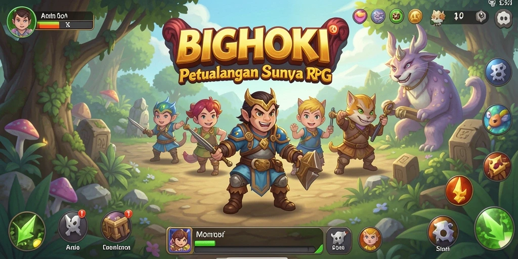 Tampilan grafis menawan saat bertarung di dunia RPG.