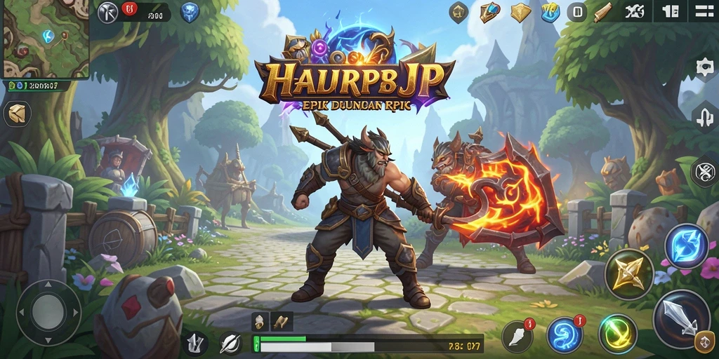 Tampilan gameplay HARAPJP yang mendebarkan dalam dunia RPG yang penuh tantangan.