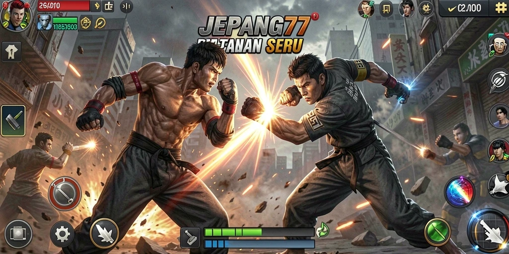 Tampilan gameplay seru JEPANG77 dengan aksi memukau.