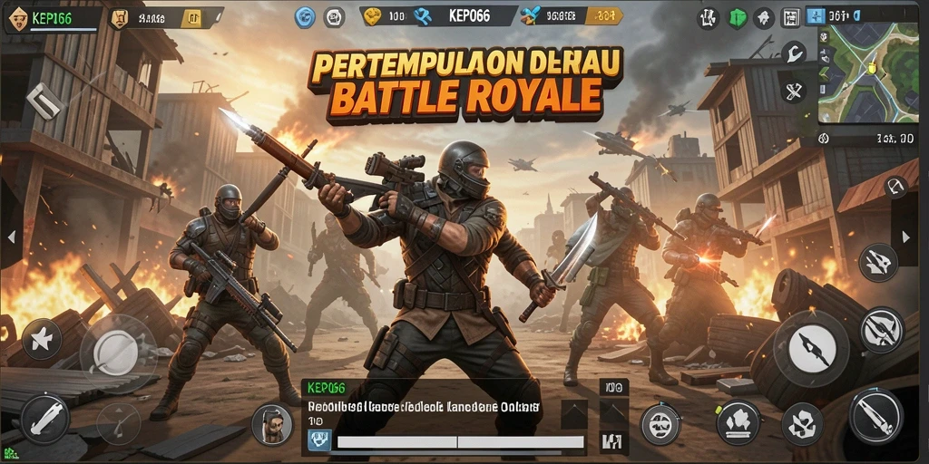 Gameplay seru dalam KEPO66 yang penuh aksi Battle Royale.