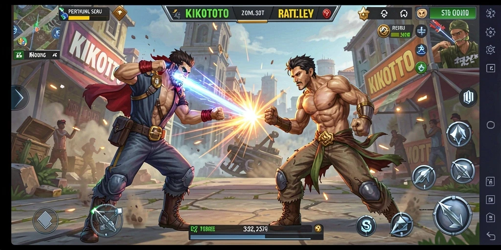 Gameplay seru dalam KIKOTOTO dengan aksi Battle Royale.