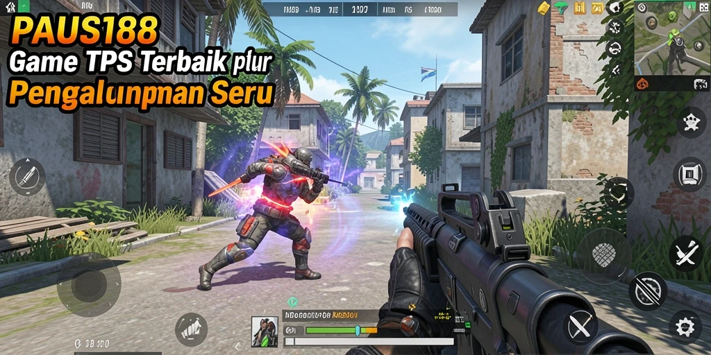 Screenshot utama PAUS188 menampilkan aksi seru dalam gameplay TPS.