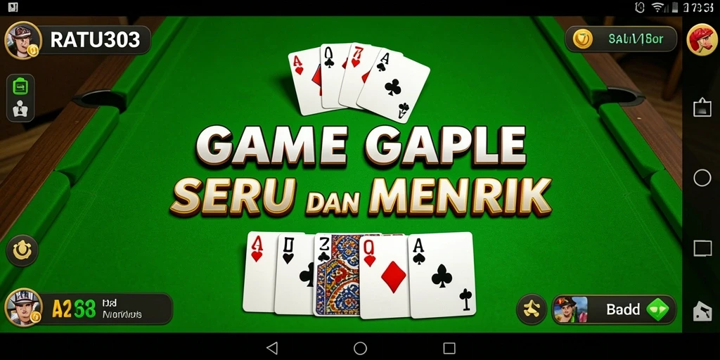 Tampilan gameplay Gaple yang seru di RATU303.