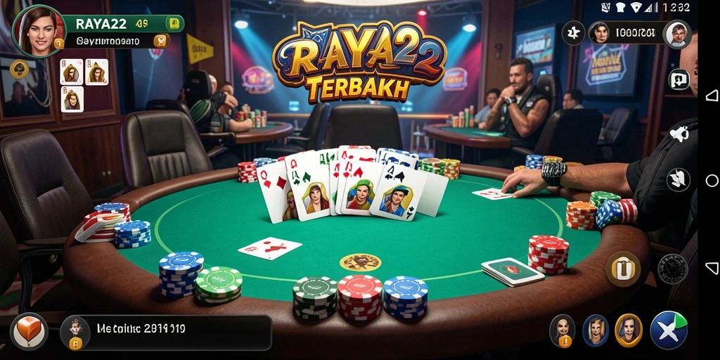 Screenshot gameplay RAYA22 menunjukkan momen seru dalam permainan Poker.