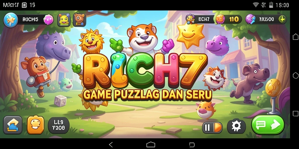 Tangkapan layar gameplay RICH7 menampilkan tantangan puzzle yang menarik.