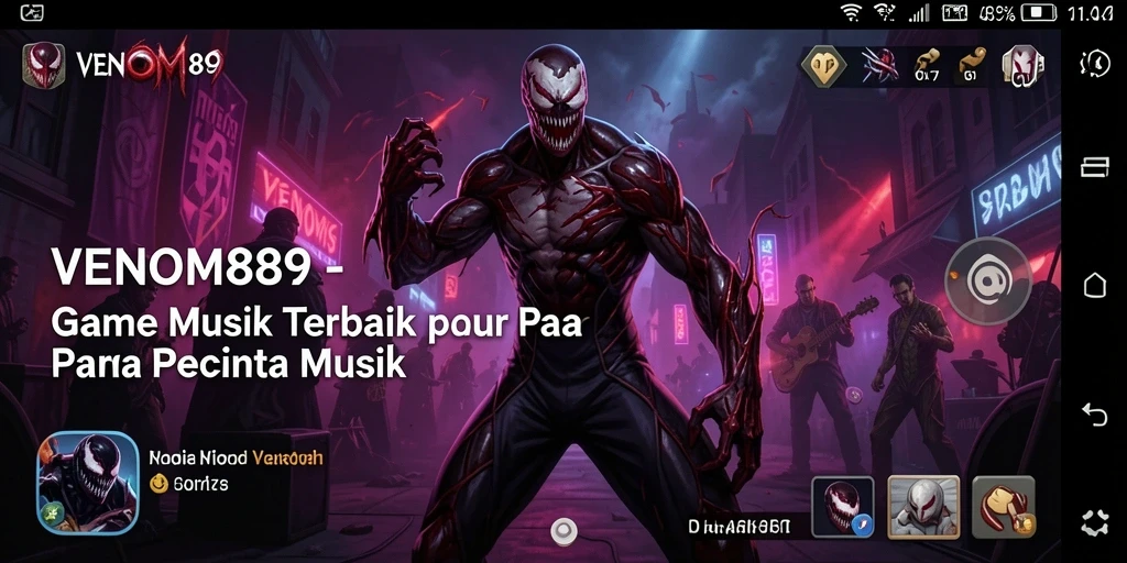 Tampilan gameplay interaktif VENOM889 dengan musik yang menggugah semangat.